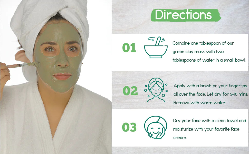 Groene klei masker