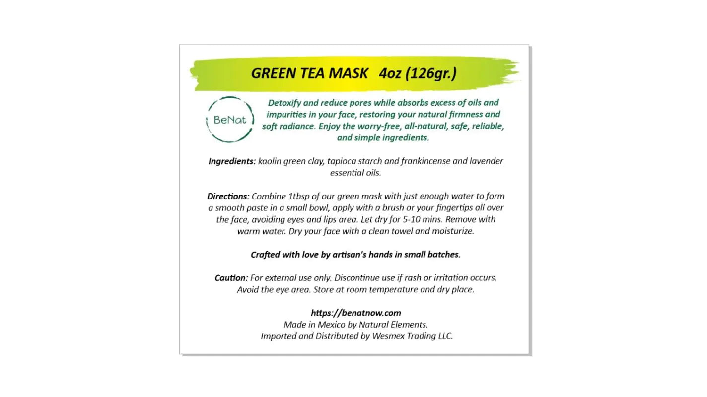 Groene klei masker