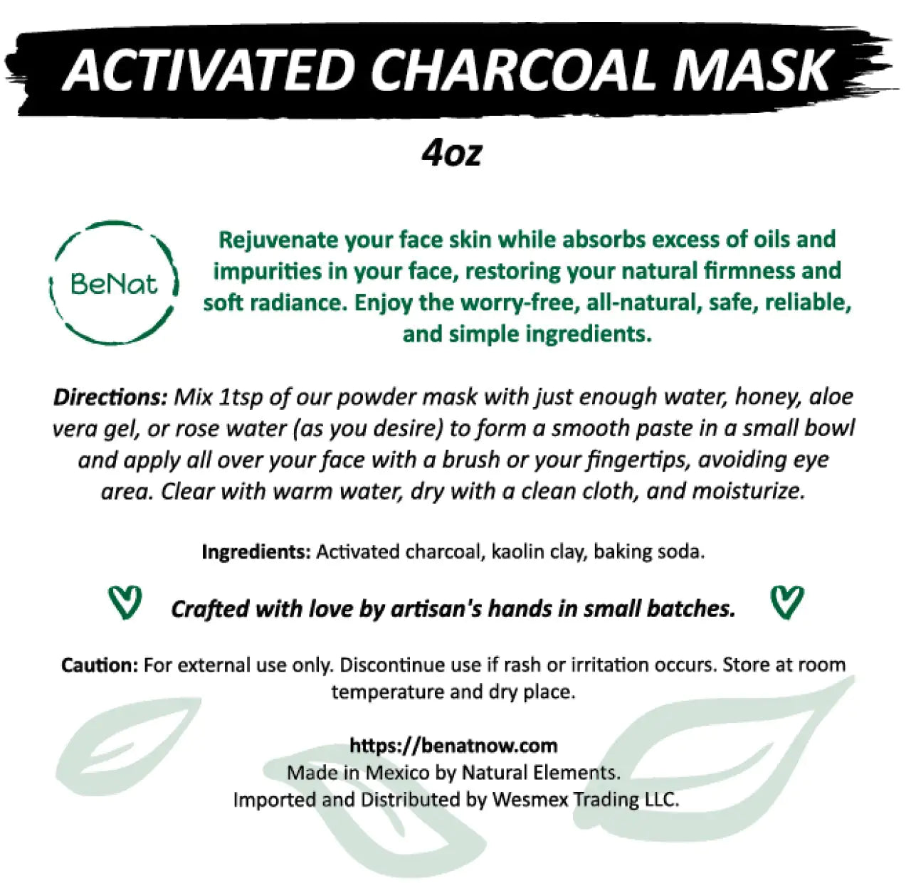 Activerend kool gezichtsmasker